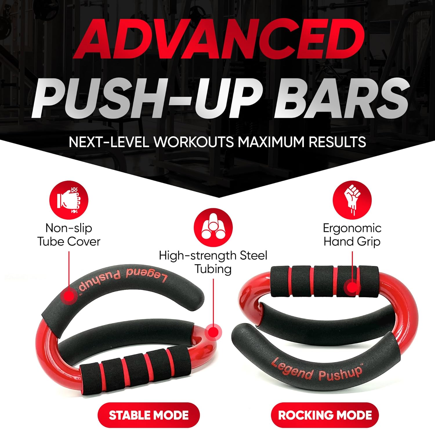 Legend Pushup – Advanced Push-Up Bars to Eliminate Wrist Pain, Generate More Muscle Growth, Deliver Faster Results, and Prevent Plateaus – Rocking Handle Design for Natural Movement and Effective Workouts - Image 7