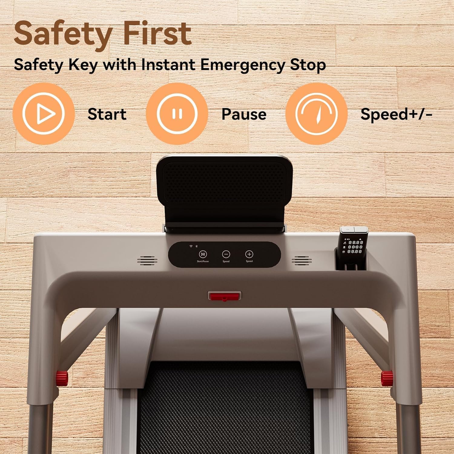 Treadmills for Home, 4-in-1 Foldable Treadmill with Incline, 300 LBS Capacity Running Treadmills for Home Small Spaces with Handles, 3.0 HP Folding Treadmill with Smart APP - Image 7