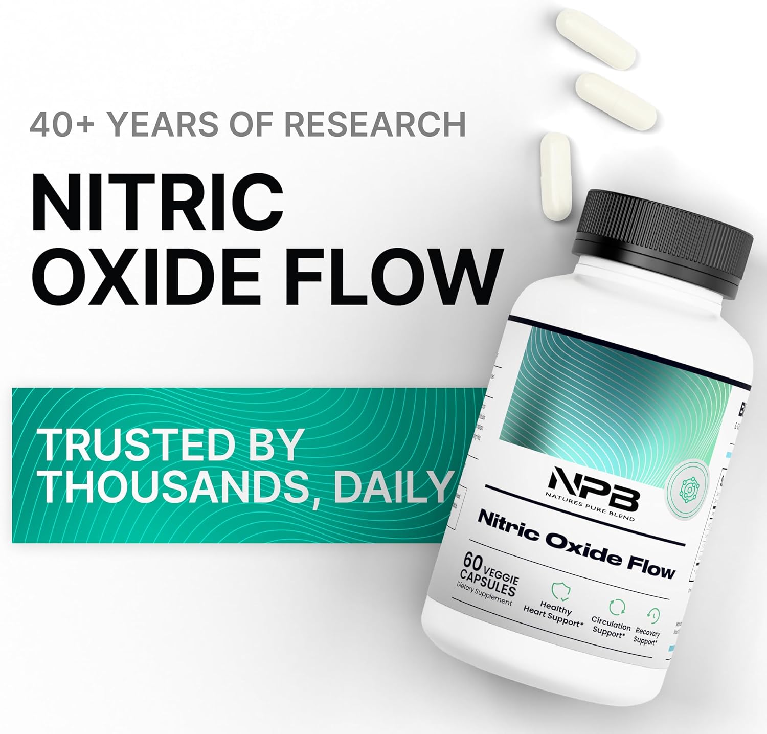 Nature's Pure Blend Nitric Oxide Supplements for Men – L-Arginine L-Citrulline – Heart Support & Flow Circulation Booster – 1500MG L Arginine and L Citrulline, Preworkout, Bodybuilding - Image 7