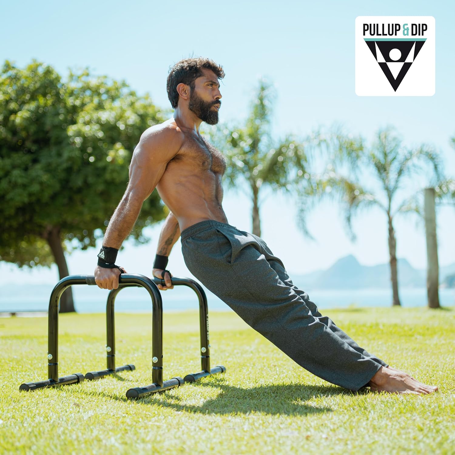 PULLUP & DIP Fitness Parallettes, Medium Parallette Bars For Calisthenics, Crossfit & Gymnastics, Handstand Bars With Extra Wide Handle & No Wobbling - Image 7
