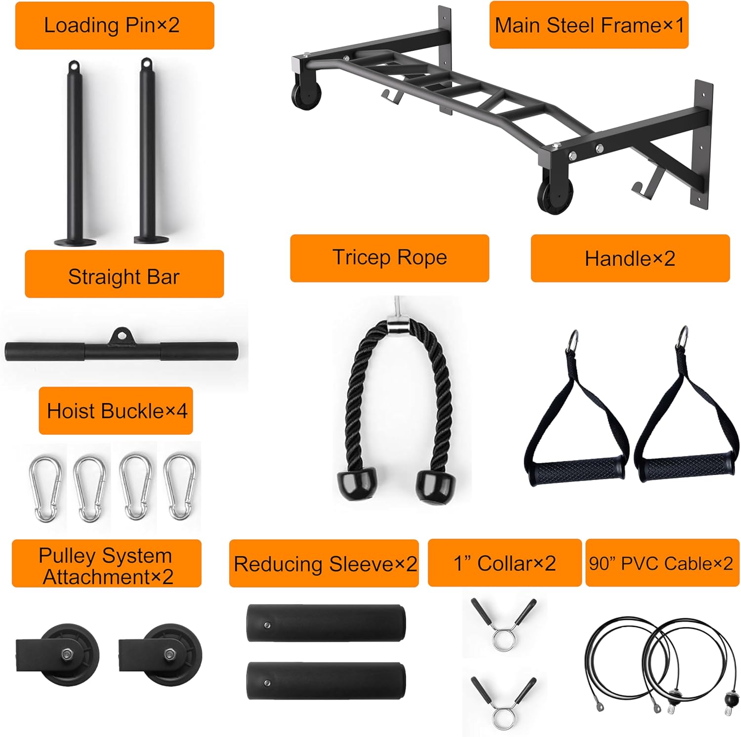 Wall Mounted Pull Up Bar With Pulley System, 600lbs Heavy Duty Chin Up Bar, 48" Multi Grip Pullup Bar, for Garage Indoor Basement Workout Strength Training Equipment, Ease Of Use Mounting - Image 7
