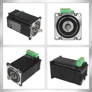 CNCTOPBAOS Integrated Nema23 2.2N.m Closed Loop Stepper Motor Driver, All-in-one 3000RPM 24-60V DC 5A 1000 Line Encoder TTL Multi-Microstep 8mm Shaft 57 Motor for CNC Machine, Industrial Automated