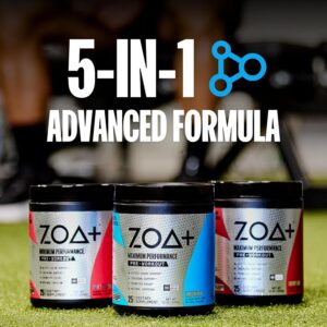 ZOA+ Zero Sugar Pre Workout Powder, Cherry Lime – NSF Certified for Sport with Electrolytes, Creatine, Beta Alanine, Ginkgo Biloba, 200mg Caffeine – 25 Servings
