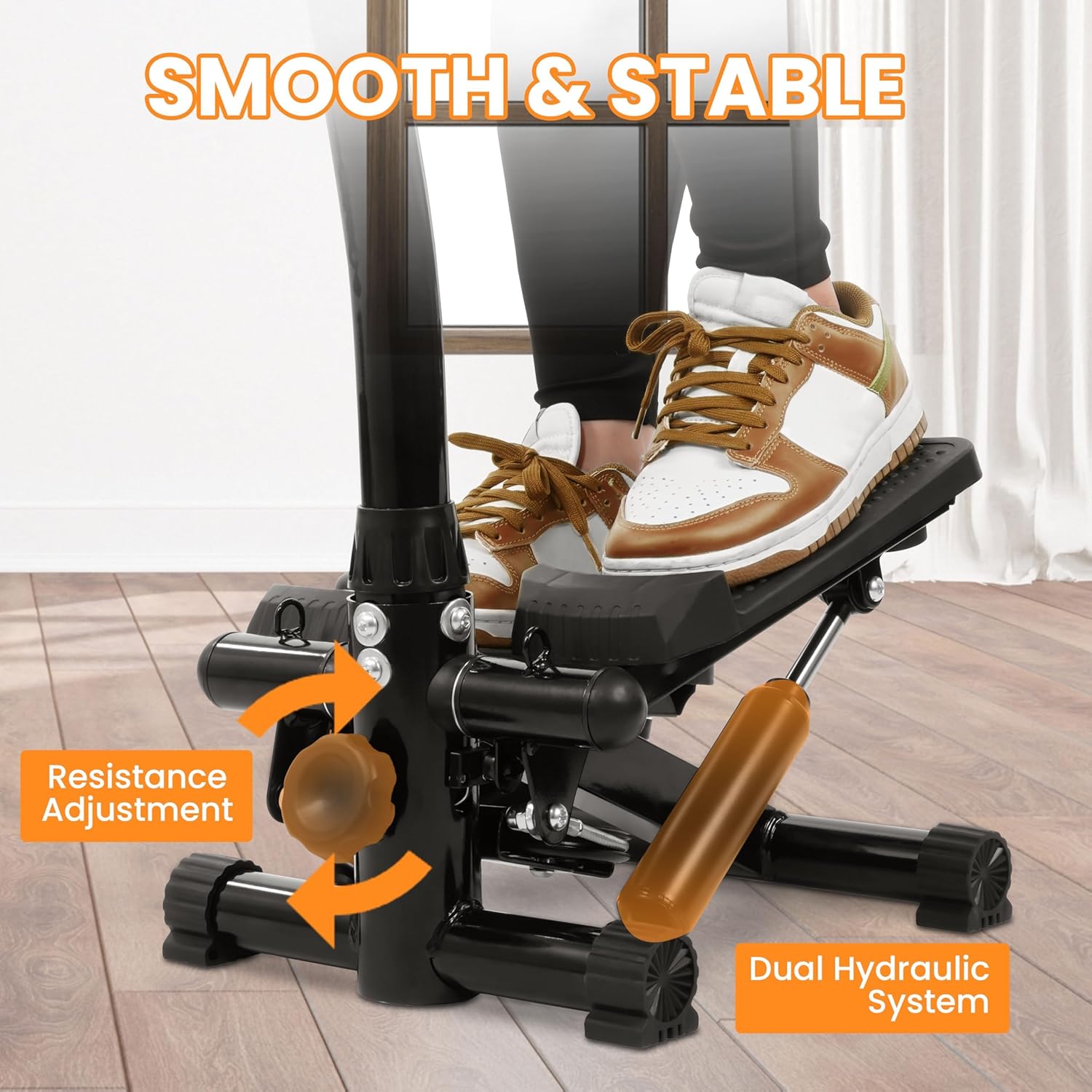 Steppers for Exercise, Stair Steeper with Resistance Bands, Portable Stepper Capable of Full-Body Exercise, Low Noise and Smooth, Bear 300 lbs - Image 3