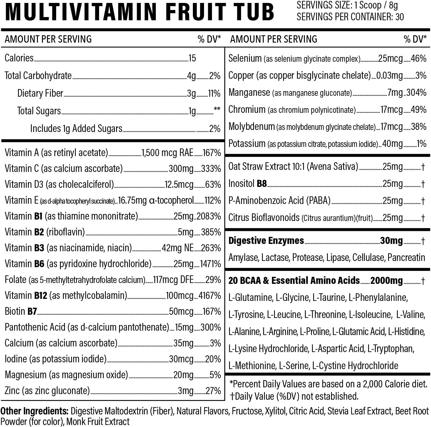 Multivitamin Powder - Drink Mix for Men Women BCAA Amino Acids Won’t Upset Your Stomach - Keto Vegan Multivitamin Fruit Punch - Electrolytes Super B Complex Digestive Enzyme - Image 4