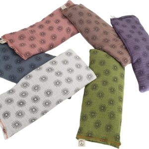 Unscented Eye Pillows (Pack of 6) Soft & Soothing Cotton Filled with Flax Seed Weighted for Yoga Meditation Headache Relief Sleep Massage – Variety of Color Stars