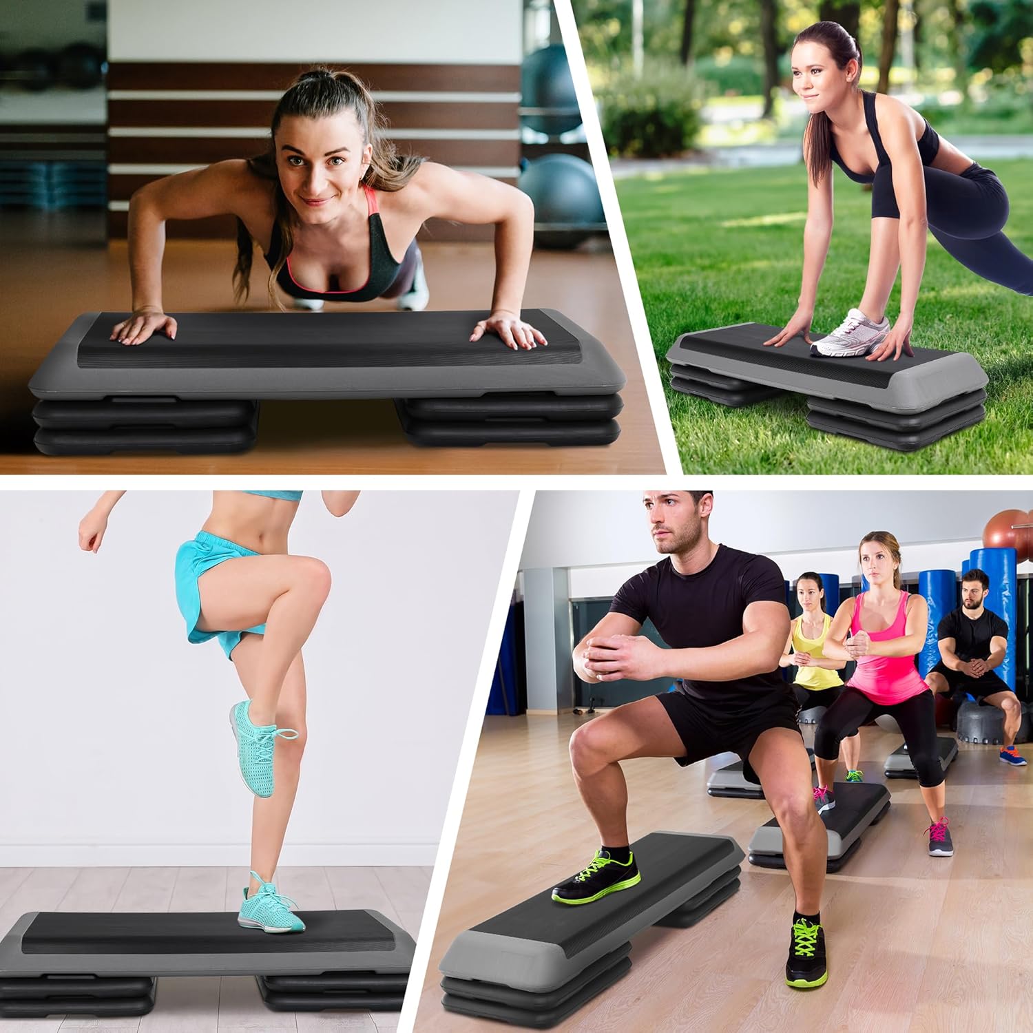 Adjustable Workout Aerobic Stepper, Exercise Step Platform Trainer with 4 Risers,Non-Slip Surface for Home Gym Workout Training - Image 5