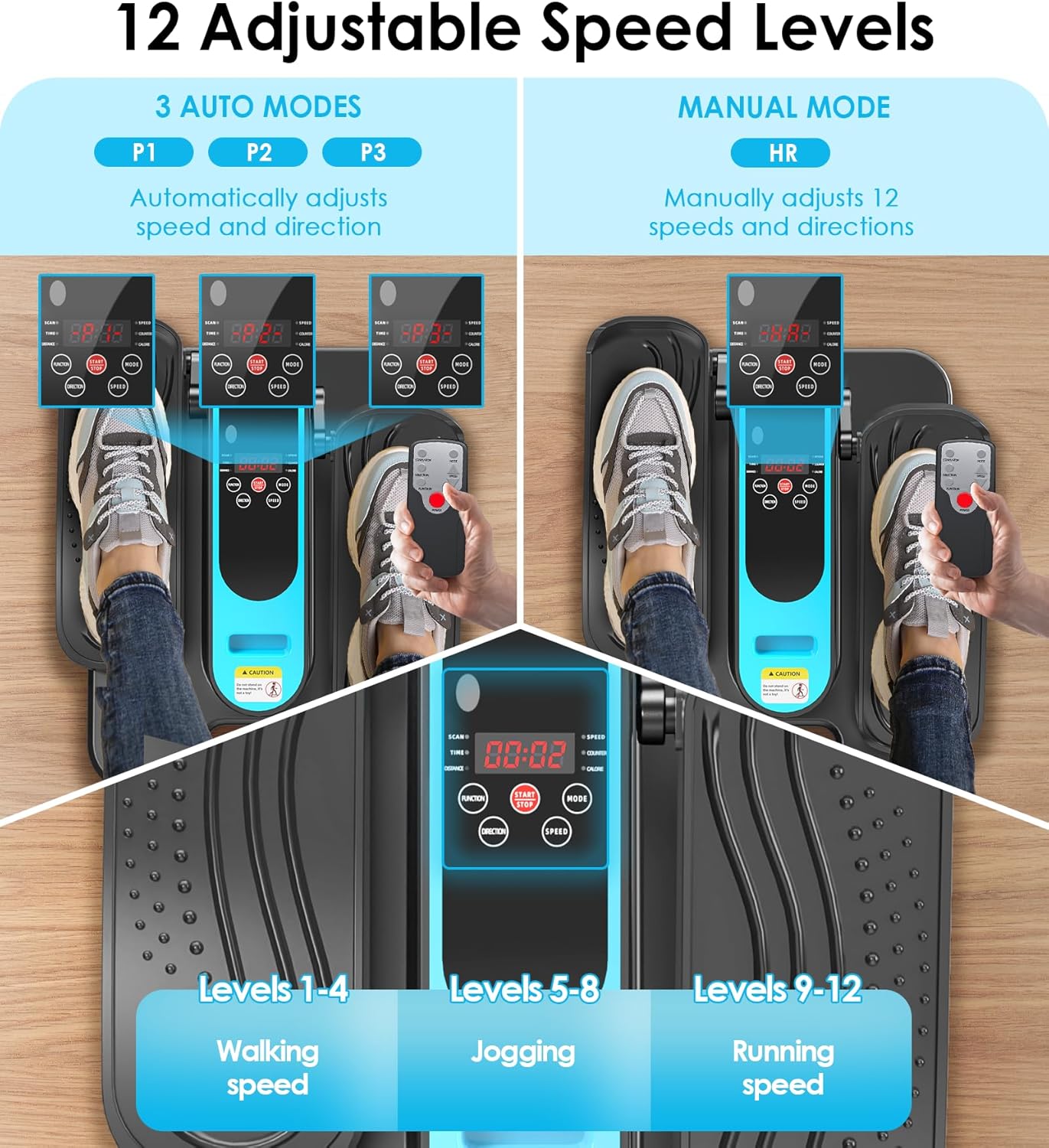 2025 New Under Desk Elliptical Machine,Portable Seated Pedal Exercise Machine for Seniors,Mini Ellipse Leg Exerciser with 12 Adjustable Speeds&Remote Control,Quiet&Compact for Home Office - Image 6
