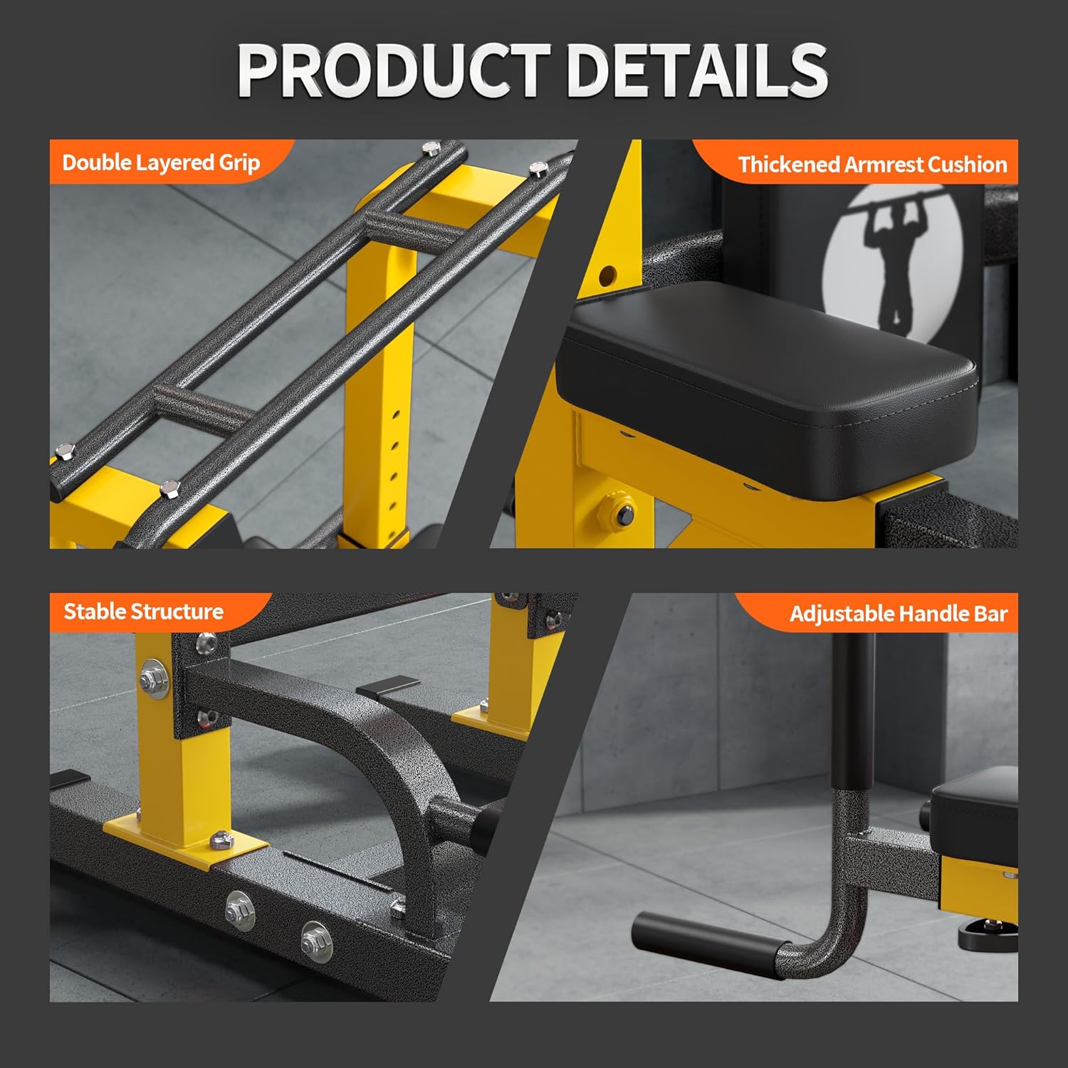 SogesPower Multi-Function Power Tower Pull Up Bar Station Pull Up Dip Station for Home Gym, Adjustable Height Pull Up Bar Stand Dip Bar Strength Training Workout Equipment - Image 6