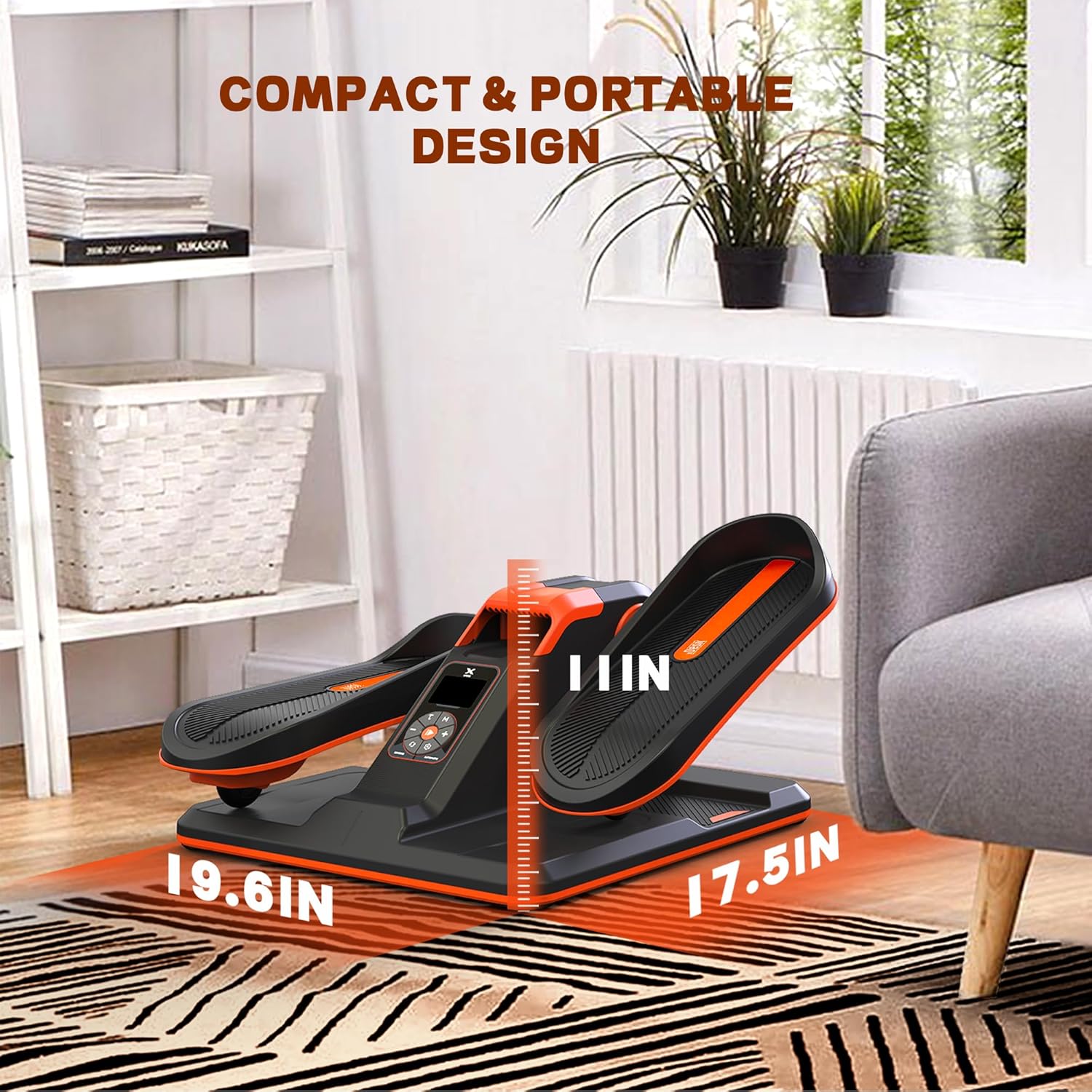 Under Desk Elliptical, Portable Seated Elliptical Exercise Machine, with Touch Screen Control Panel and Remote Control for Home or Office Use. Wireless Connectivity Enabled. - Image 6