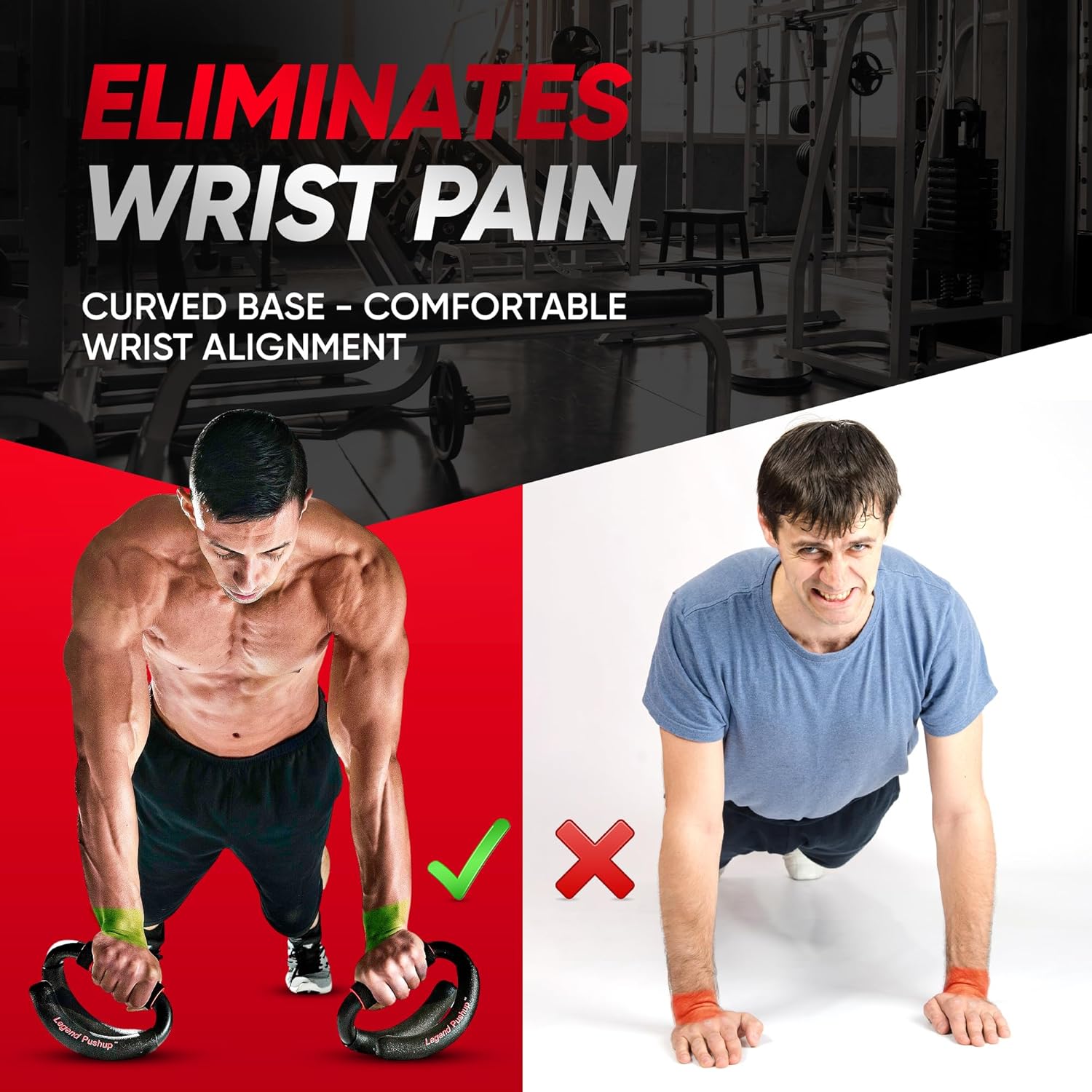 Legend Pushup – Advanced Push-Up Bars to Eliminate Wrist Pain, Generate More Muscle Growth, Deliver Faster Results, and Prevent Plateaus – Rocking Handle Design for Natural Movement and Effective Workouts - Image 2