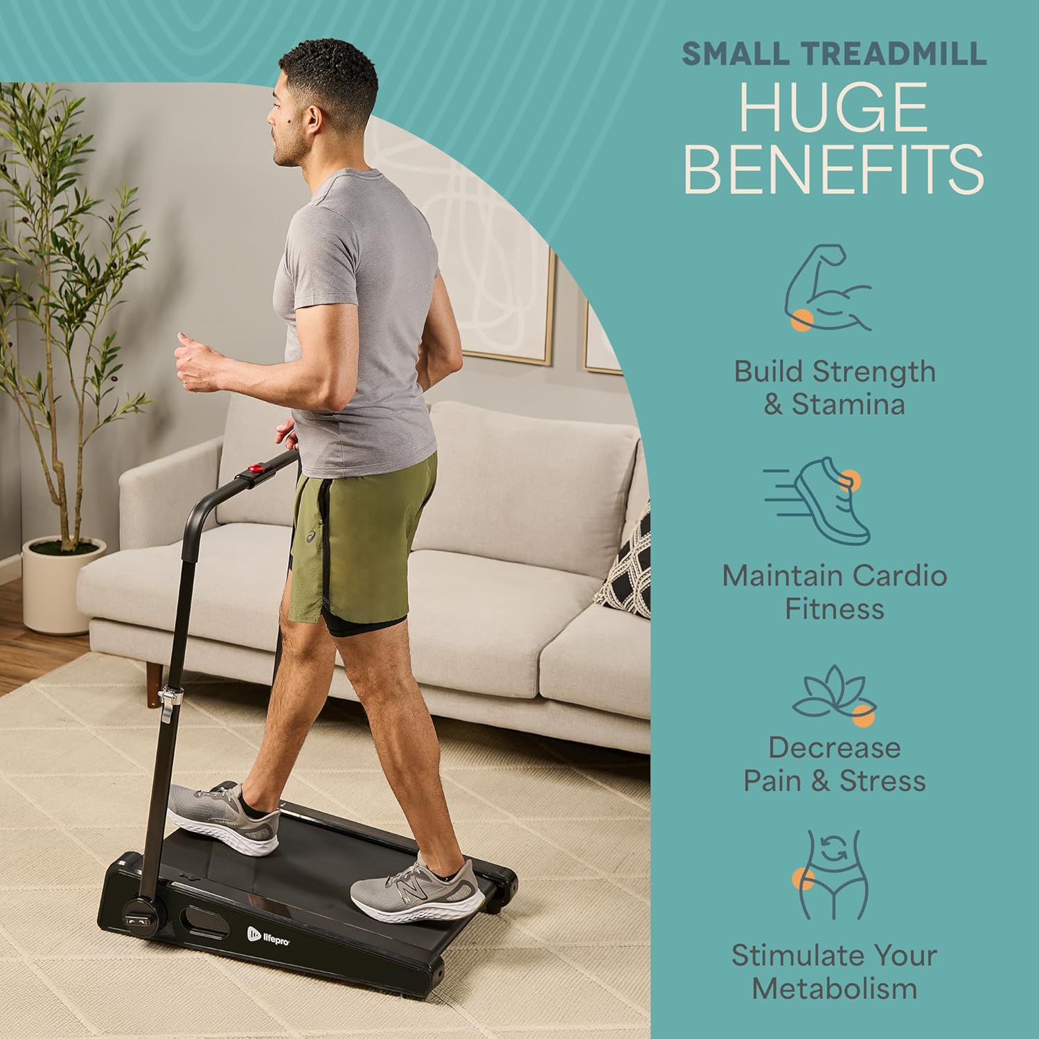 Lifepro Smallest Portable 30in Small Mini Walking Pad Treadmill Installation Free, Adjustable Incline, Under Desk Work Compact Treadmills for Home/Office - Max Load 220Lbs & Speed 3MPH - Image 7