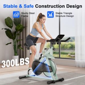 Superun Exercise Bike, Stationary Bikes for Home Gym with 32-Level Magnetic Resistance, 300LBS Capacity Indoor Cycling Bike with Comfortable Seat, LED Display