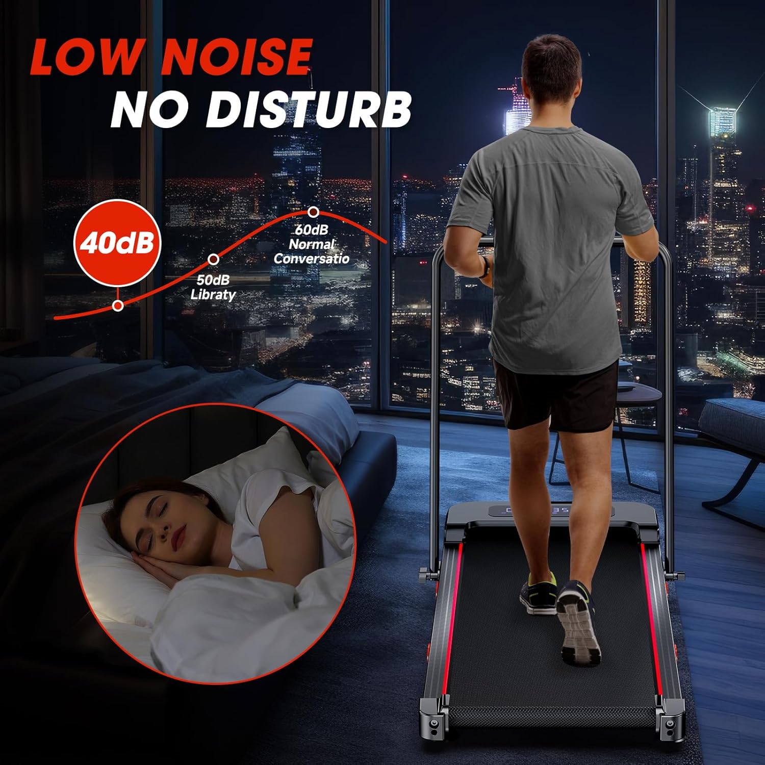 Walking Pad Treadmill with Incline, Advzon Portable Under Desk Treadmill for Home, 2 in 1 Walking Running Machine with 300+ lbs Capacity and LED Display - Image 7