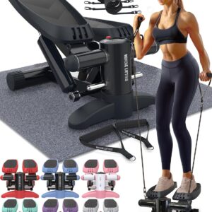 Nordic Lifting Mini Stepper Machine – Stair Climber w/Resistance Bands & LCD – Home Workout Stepper