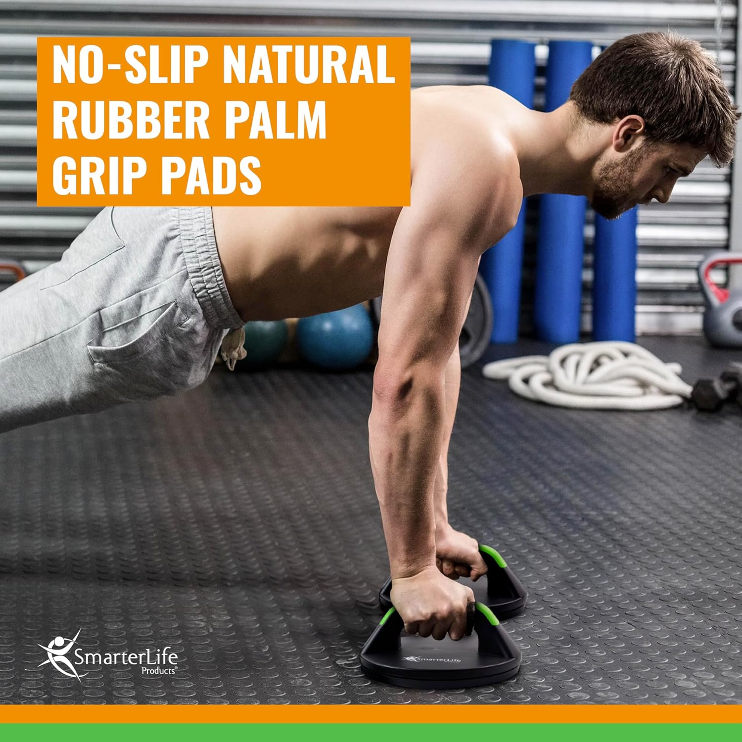 SmarterLife Push-Up Bar for Men & Women - Push-Up Handles for Floor to Prevent Elbow & Wrist Strain, Wide Grips with Non-Slip Rubber Pads for Comfort - Two Push-Up Bars & Workout Guide Included - Image 6