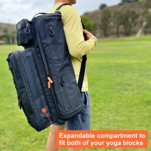 Fitdom Tactical Inspired Yoga Bag for Adult Men. Heavy Duty Yoga Bags and Carriers Fits All Your Stuff. Yoga Mat Bag with Expandable Compartment for 2 Yoga Blocks & Multiple Pockets – Yoga Mat Carrier