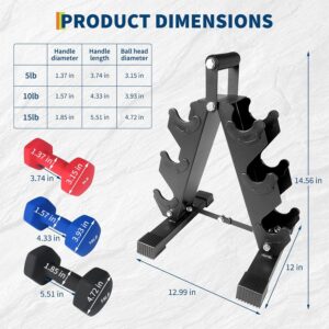 Dumbbell Weights Set for Home Gym, Colorful Neoprene Dumbbell Hand Weights with Storage Case/Rack