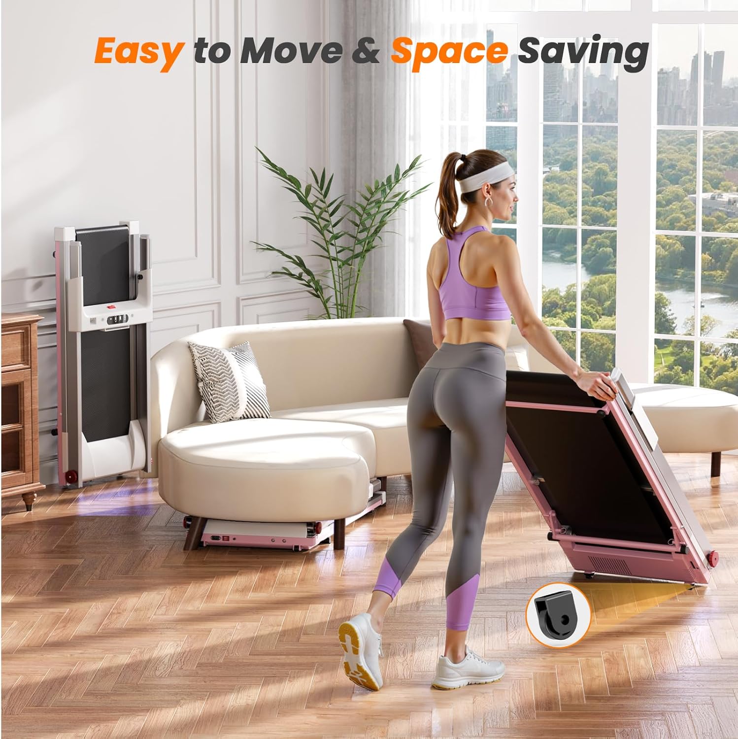 Treadmills for Home, 4-in-1 Foldable Treadmill with Incline, 300 LBS Capacity Running Treadmills for Home Small Spaces with Handles, 3.0 HP Folding Treadmill with Smart APP - Image 2