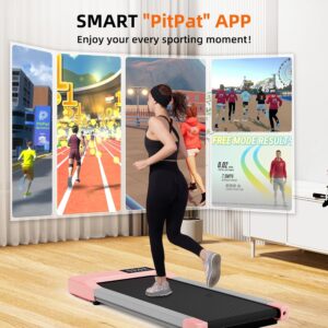 Walking Pad Treadmill, Smart Walking Pads, 2.5HP Under Desk Treadmill for Home Office Use, Remote Control & App-Enabled, No Assembly Required