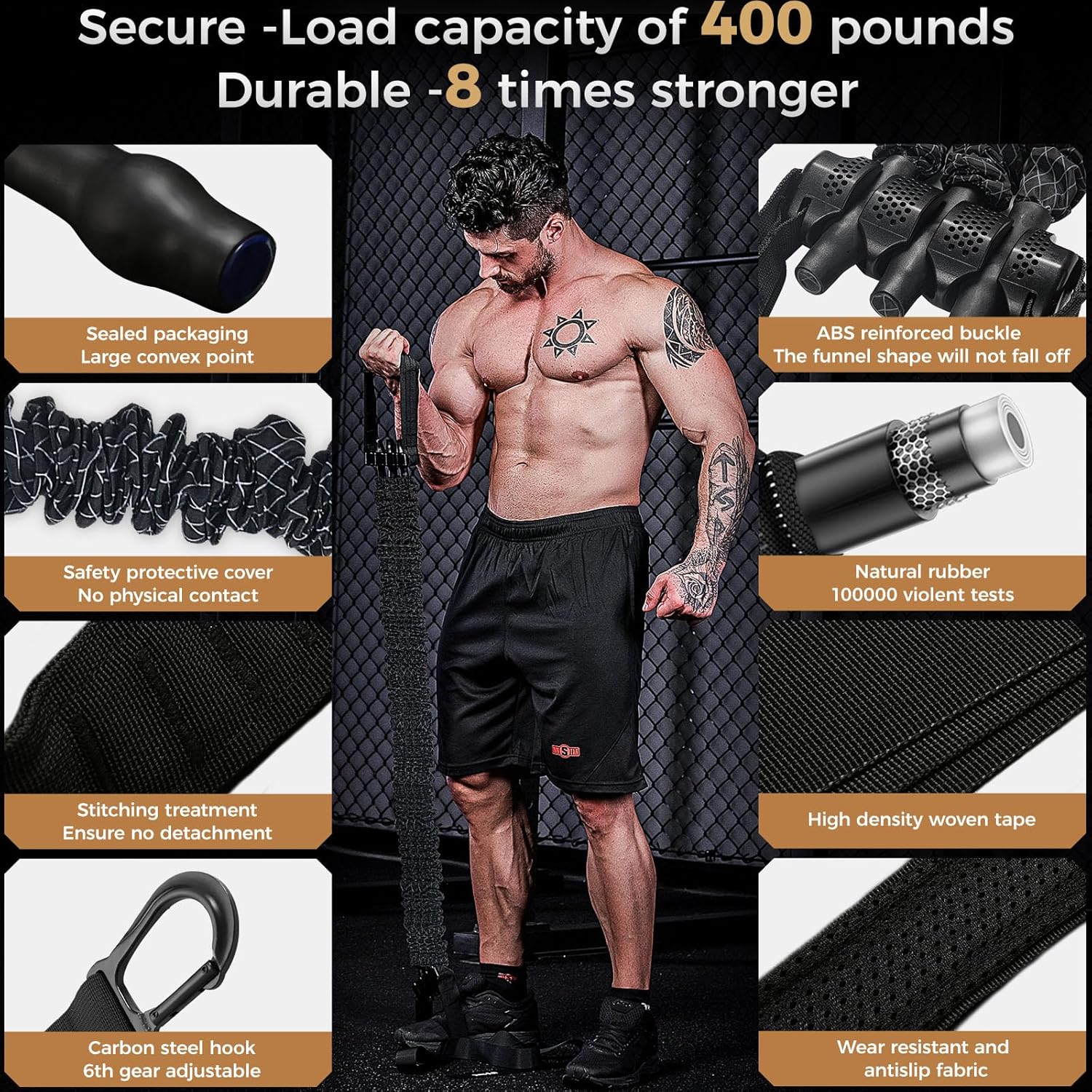 Innstar Pull Up Assistance Bands, 3 Heavy-Duty Adjustable Pull Up Bands Set, Pull Up Bands Assistance Bands for Enhanced Strength Training - Image 5