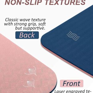 BEAUTYOVO Yoga Mat with Strap, 1/3 Inch Extra Thick Yoga Mat Double-sided Non Slip, Professional TPE Yoga Mats for Women Men, Workout Mat for Yoga, Pilates and Floor Exercises