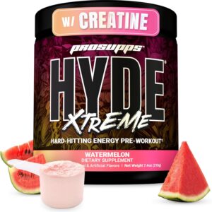 PROSUPPS Mr. Hyde Xtreme Pre Workout Powder with Creatine, Beta Alanine & Caffeine – Extreme Energy, Pumps, Focus & Performance – Fitness & Gym Supplements for Men & Women (Watermelon, 30 Servings)