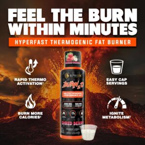 ALPHA LION Burn2O L-Carnitine Liquid 2000mg, Premium Liquid Fat Burner & Pre-Workout Supplement for Men & Women – Natural Energy & Metabolism Booster for Weight Loss – ShredBerry