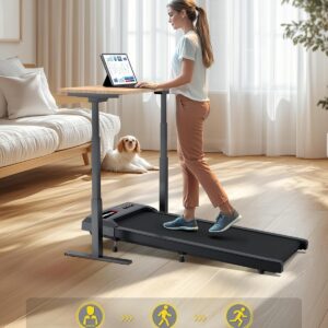 Walking Pad with 10% Incline, Walking Pad Treadmill for Home and Office, Portable Under Desk Treadmills 320/265 lbs Capacity, APP & Remote Control