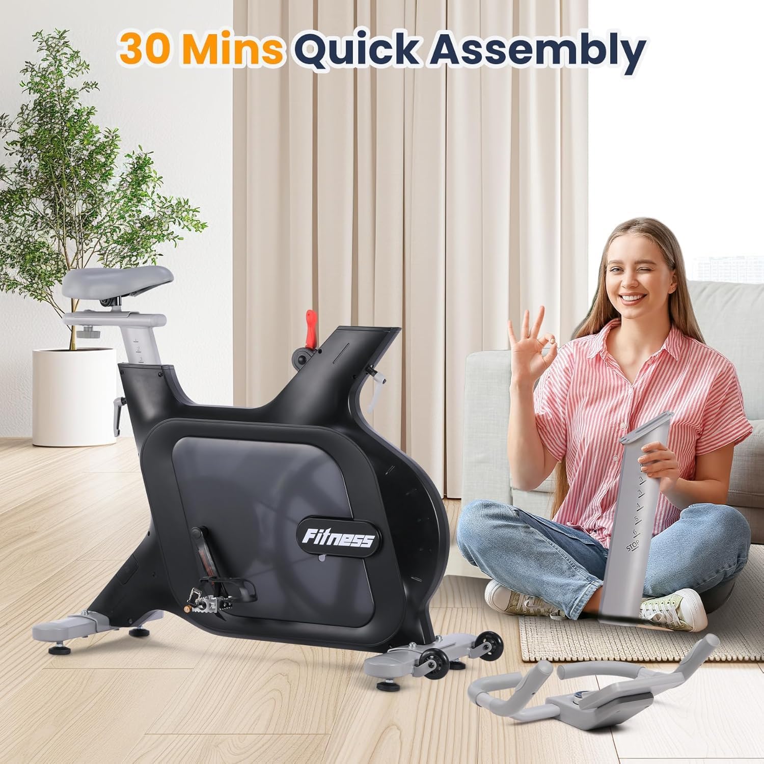 5-in-1 Multi-Function Exercise Bike | 350 lb Capacity | 32-Level Magnetic Resistance with Safety Brake | Adjustable Seat & Handlebars | Quiet Belt Drive & Performance Tracking - Image 7