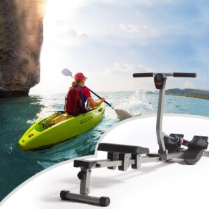 Livebest Foldable Hydraulic Rowing Machine 250lbs Weight Capacity Full Body Stamina Exercise Power with 12 Levels Adjustable Resistance,Home Gyms Training Equipment Fitness Indoor