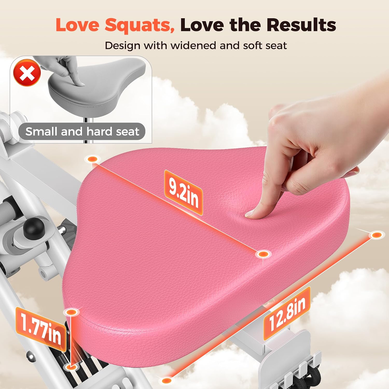 Sportsroyals Squat Machine for Home,Ride & Rowing Machine for Glutes Butt Thighs,Ab Back/Leg Press,Foldable & Easy Setup Exercise Equipment w/Adjustable Resistance,350lbs Capacity - Image 7
