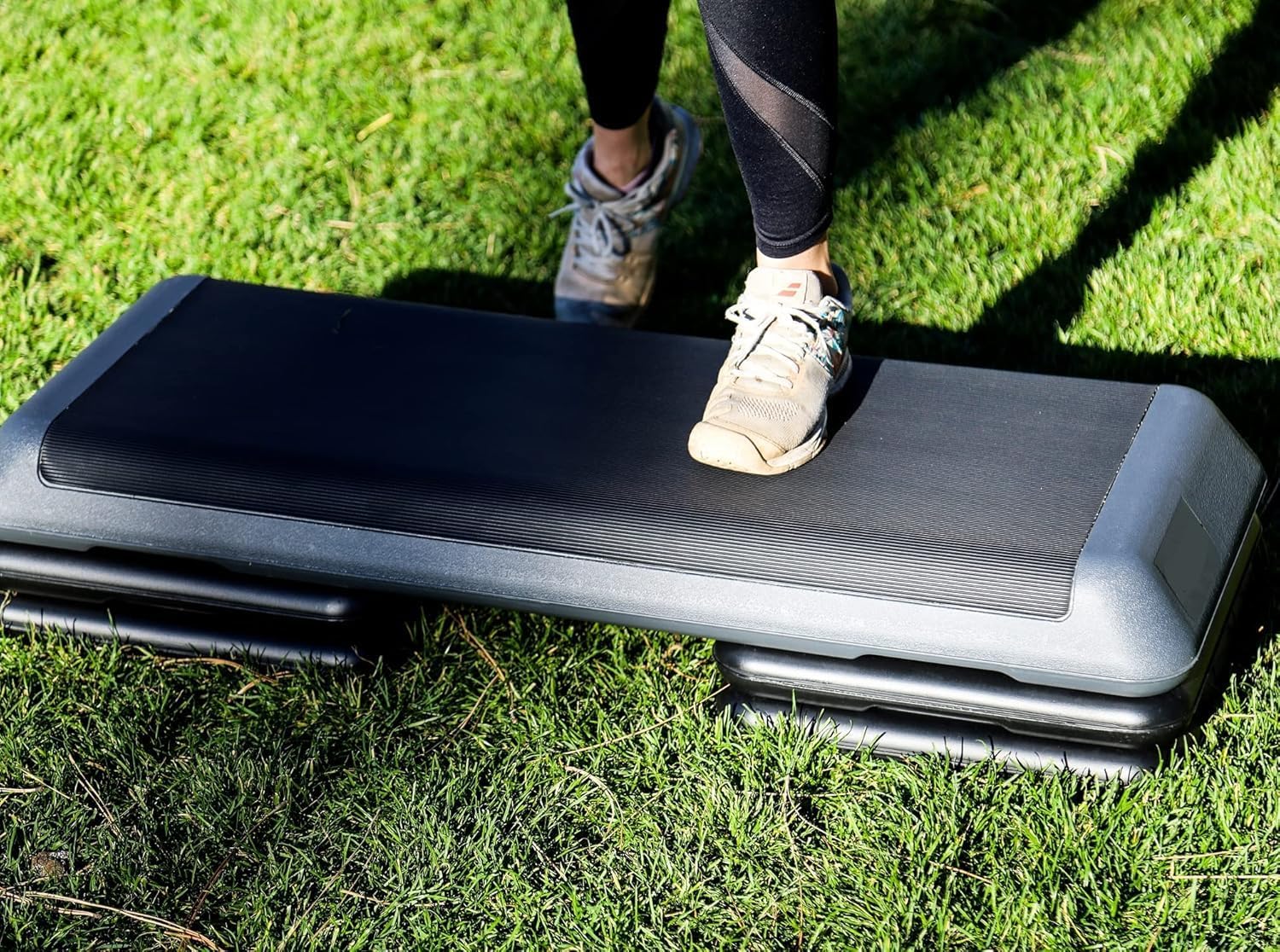 ZENY 43'' Exercise Aerobic Step Platform, Adjustable Fitness Stepper with 4 Stackable Risers, Aerobics Stepper Workout Stepper for Home Gym Cardio Strength & Training - Image 6