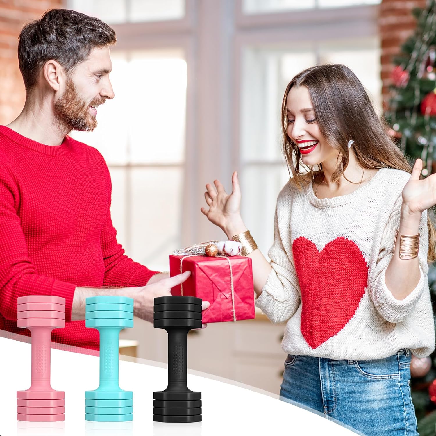 Adjustable Dumbbell Set, 4 in 1 Free Weights Dumbbells Set for Women, Weights for Women at Home, 2lb 3lb 4lb 5lb with TPU Soft Rubber Handle for Home Gym Exercise Training - Image 7
