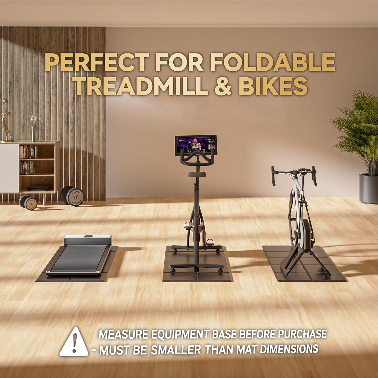 Foldable Treadmill Walking Pad Mat for Carpet Floors,72" x 35.5" 6mm Thick Treadmill Mat for Hardwood Floor,Indoor Exercise Stationary Bike,Elipitial, Gym Equipment, Noise Shock Absorption - Image 7