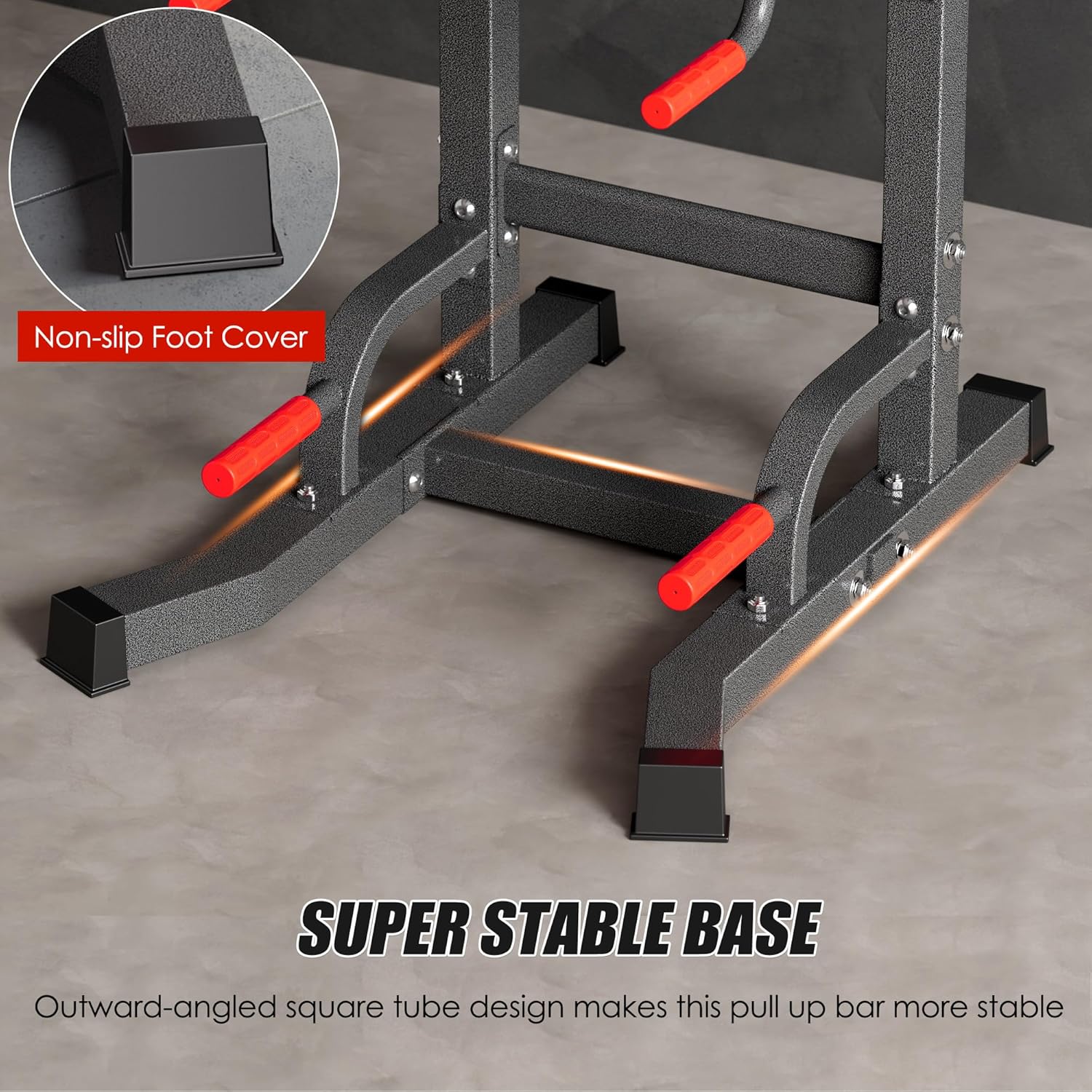 soges Pull Up Bar Dip Station, Power Tower with A Backrest, Adjustable Height Pull Up Bar Stand, Multi-Function Home Gym Strength Training - Image 4