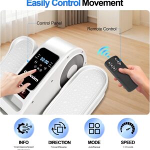 Under Desk Elliptical Machine-Elliptical Machine for Seniors,Portable Silent Electric Home Leg Exerciser with Remote Control,12 Speeds & Mute Function,Manual & Auto Mode