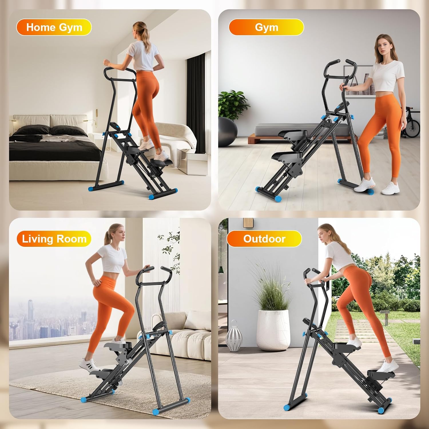 Stair Stepper for Home Gym, 350lbs Vertical Climber Machine with LCD Display, Non-Slip Pedals & 350lb Capacity Compact Folding Cardio Exercise Climber - Image 8