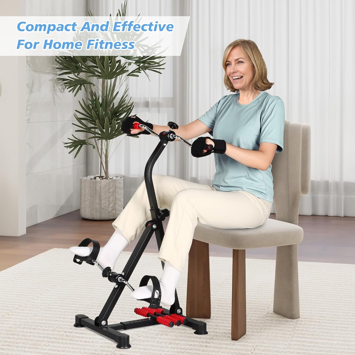 Adjustable Pedal Exerciser Bike for Seniors,Hand Arm Leg and Knee Therapy, Stroke Recovery, Portable Fitness Equipment for Total Body Workout - Great Gift for Elderly Rehab - Image 7