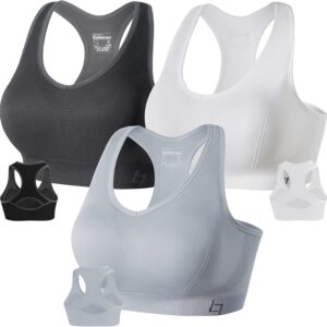 FITTIN Racerback Sports Bras for Women – Padded Seamless Support Bra for Yoga Gym Workout Fitness