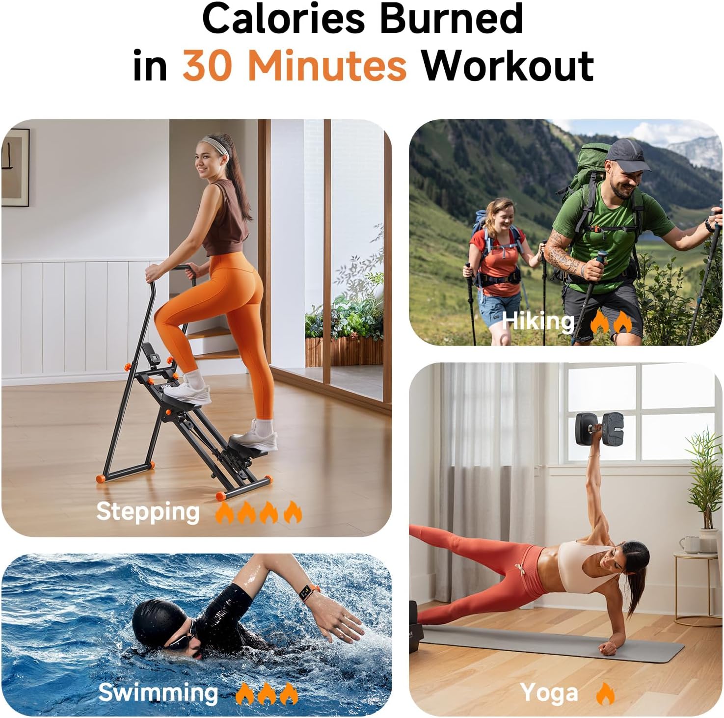 Stair Stepper for Home Gym Exercise Stairmaster for Full-Body Workout, Compact Folding Stair Climber with Extended Step Range, Adjustable Handlebar Pedal - Image 3