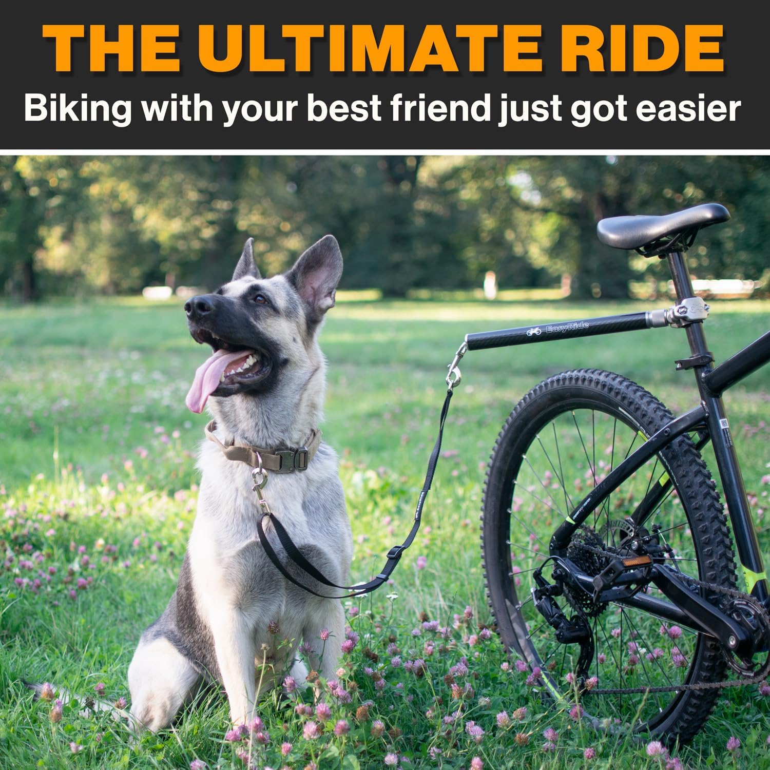 V2.0-180° Rotating Dog Bike Leash - with Shock Absorbers and Quick Attach Mechanism | Carbon Fiber | Detachable, Adjustable for The Smoothest Ride- Patent Pending (Black) - Image 6