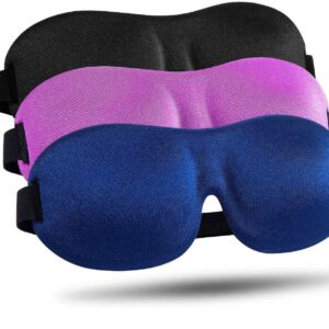 LKY DIGITAL Sleep Mask for Side Sleeper 3 Pack, Blackout 3D Eye Mask for Sleeping, Night Blindfold for Men Women