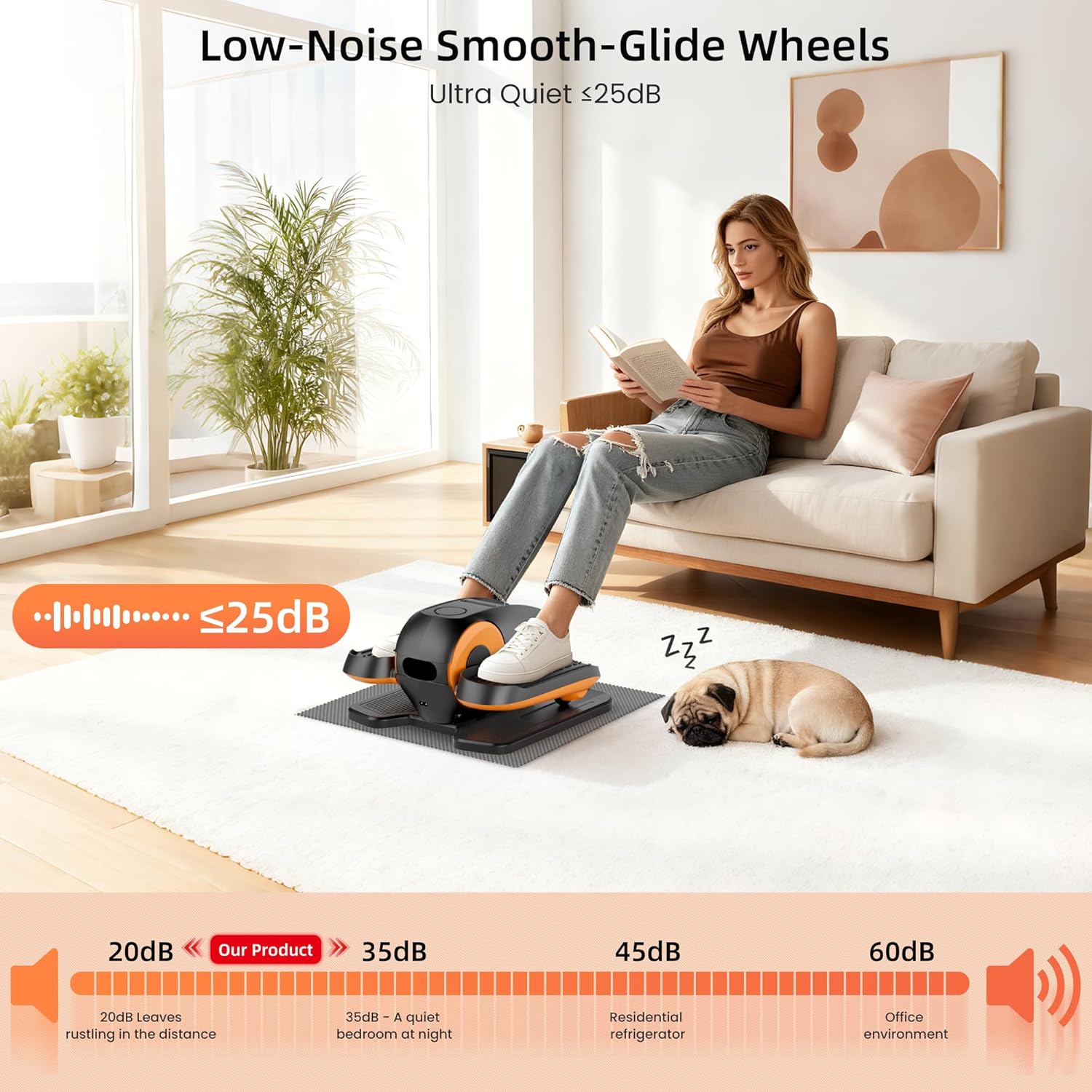 Under Desk Elliptical Machine with Remote Control, 12-Speed Electric Leg Exerciser for Home & Office, Quiet Portable Pedal Exerciser for Adults, Seniors and Everyone Seeking Easy Fitness - Image 5