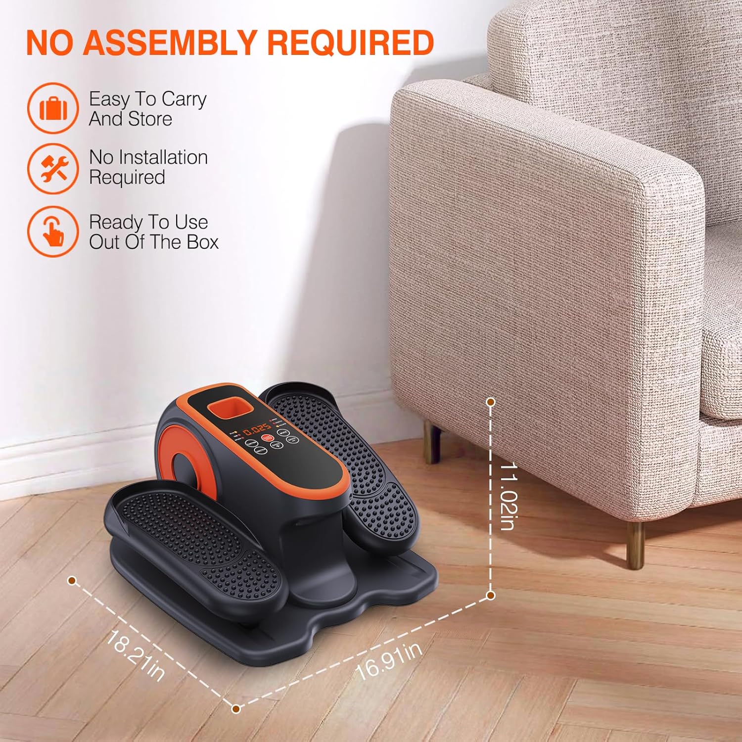 Under Desk Elliptical Machine, Electric Ellipse Leg Exerciser While Sitting for Seniors, Quiet Portable Elliptical Machine with 12 Adjustable Speeds, Seated Pedal Exerciser with Remote Control - Image 7