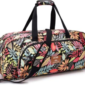 AROME Yoga Mat Bag for Women Men, Large Canvas Yoga Bag for 1/4″ 1/3″ 2/5″ 1/2″ Extra Thick Exercise Yoga Mat Gym Tote Sports Duffle Bag Carrying Bags with Wet Pocket & Shoulder Strap & Mat Strap