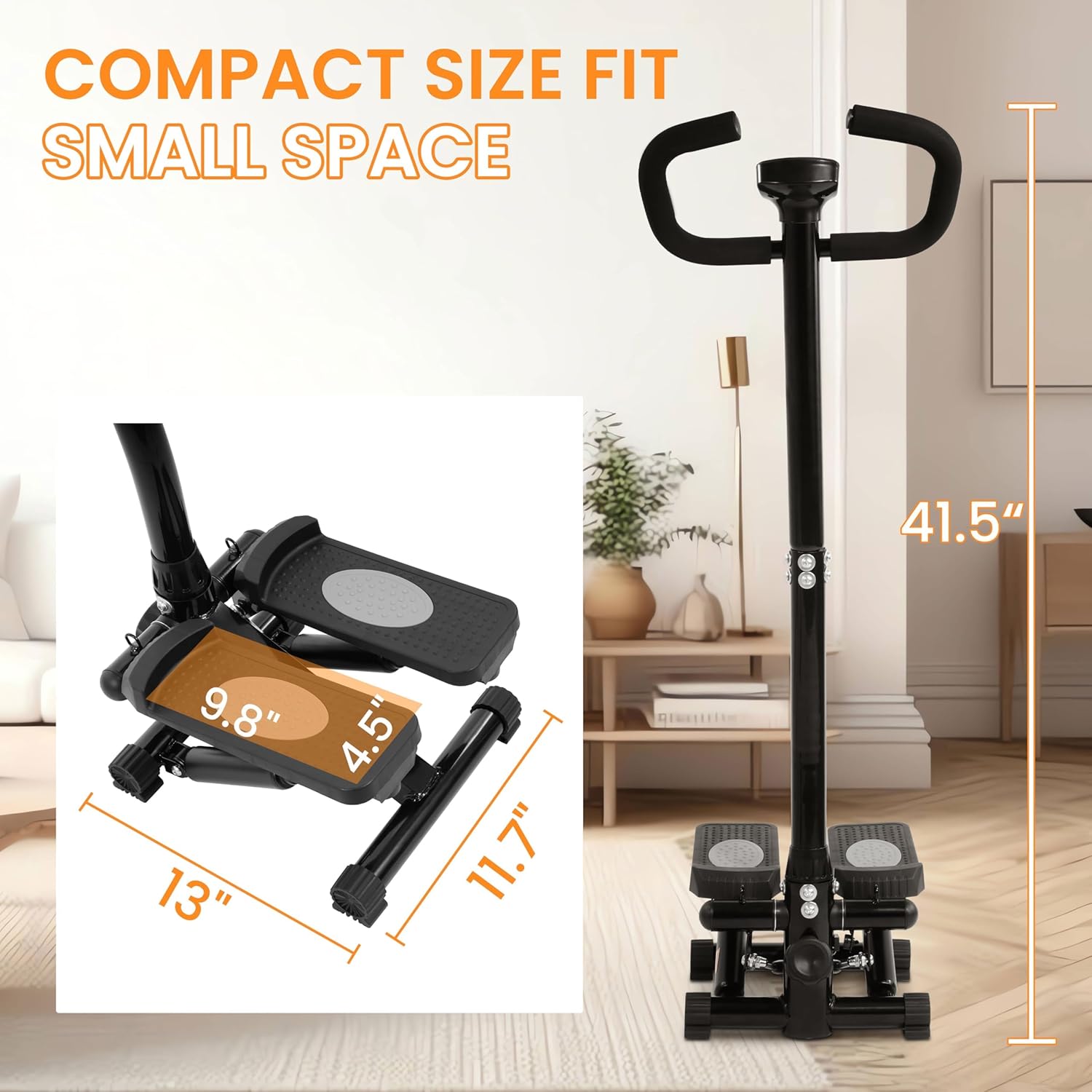 Steppers for Exercise, Stair Steeper with Resistance Bands, Portable Stepper Capable of Full-Body Exercise, Low Noise and Smooth, Bear 300 lbs - Image 4