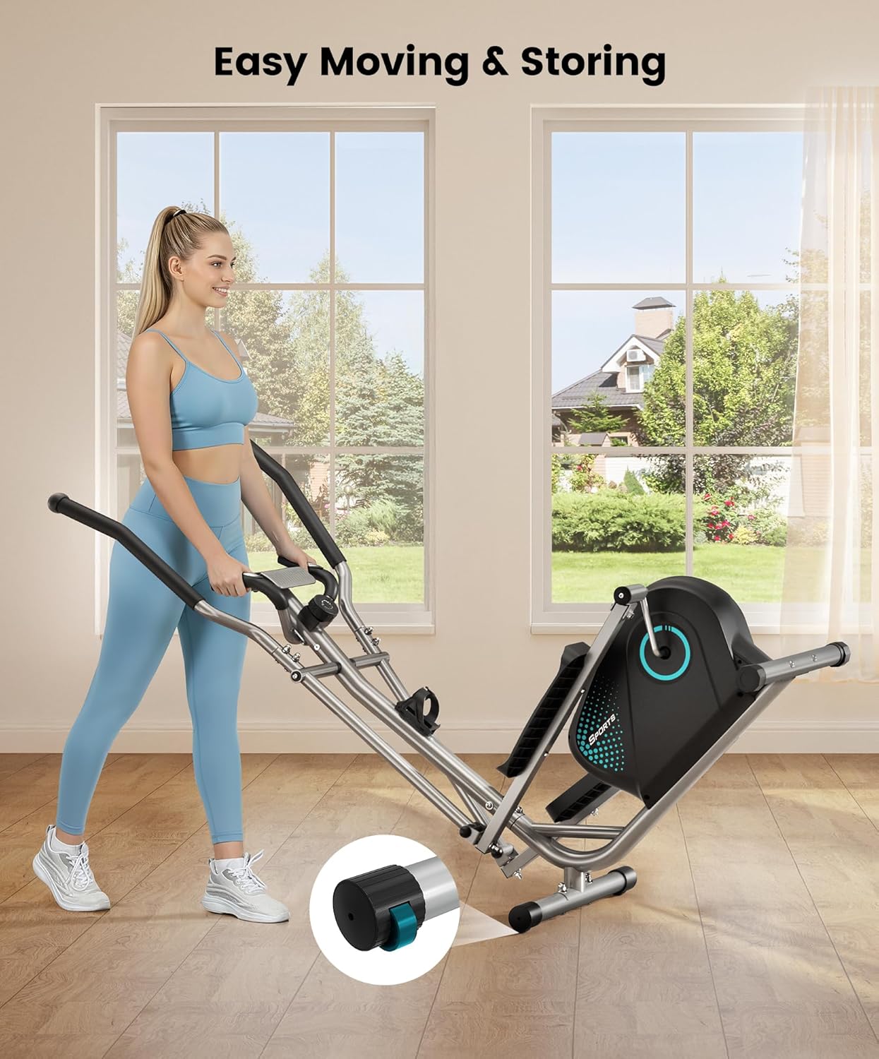 THERUN Elliptical Machine, Ultra-Quiet Elliptical Exercise Machine for Home, 6KG Flywheel Elliptical Trainer, 16 Resistance Levels Elliptical Training Machines w/Pulse Sensor, LCD Monitor - Image 8