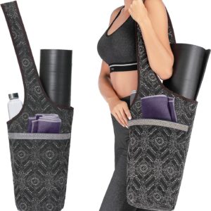 IUGA Yoga Mat Bag with Large Side Pocket & Inner Zipper Pocket Yoga Bag for Mat Yoga Bags and Carriers Fits All Your Stuff