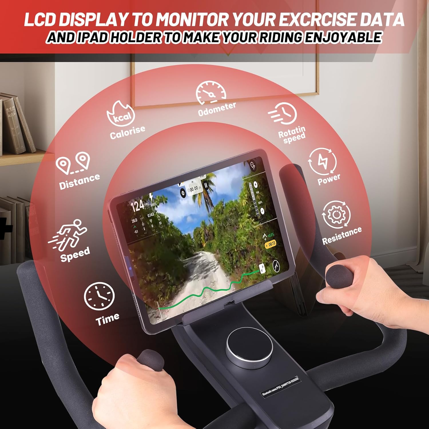 Stationary Bike with Shuttle Smart Knob,Exercise Bike for Home,Spin Bike with Heavy Flywheel,Electromagnetic Control Indoor Cycling Bike with App,Cycle Bike with Seat Cushion - Image 4